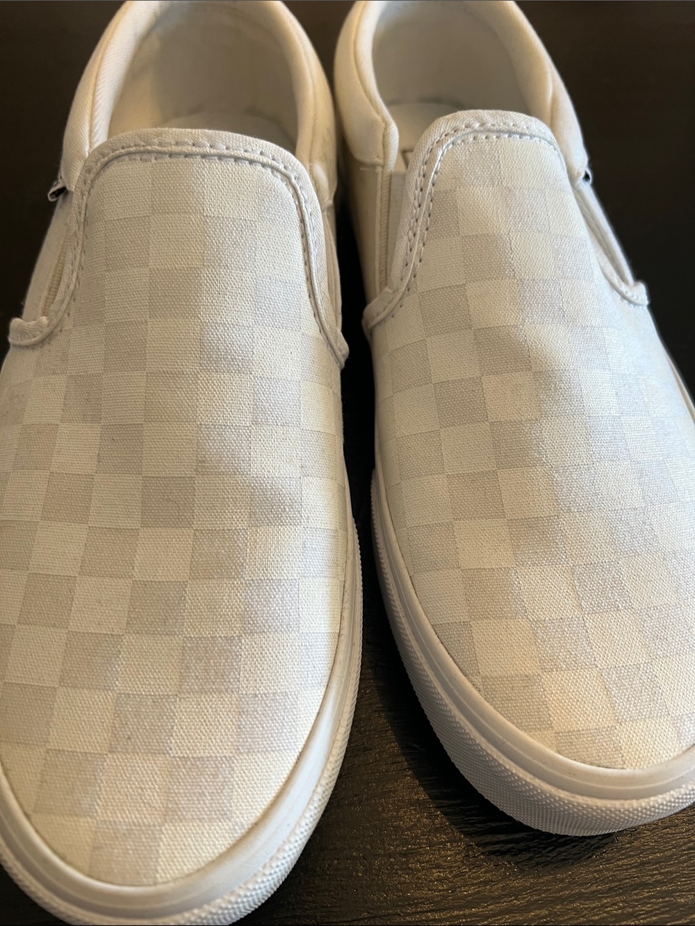 Vans Slip-On Checkerboard Canvas Sneakers white women 9.5 men’s 8 - Picture 5 of 6